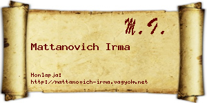 Mattanovich Irma névjegykártya