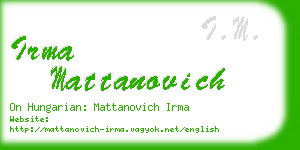 irma mattanovich business card